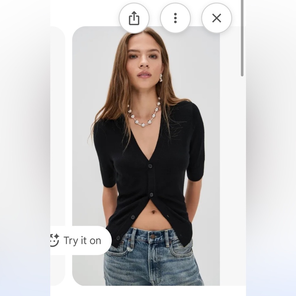 R13 Black Women's Balloon Cropped Cardigan Sweater